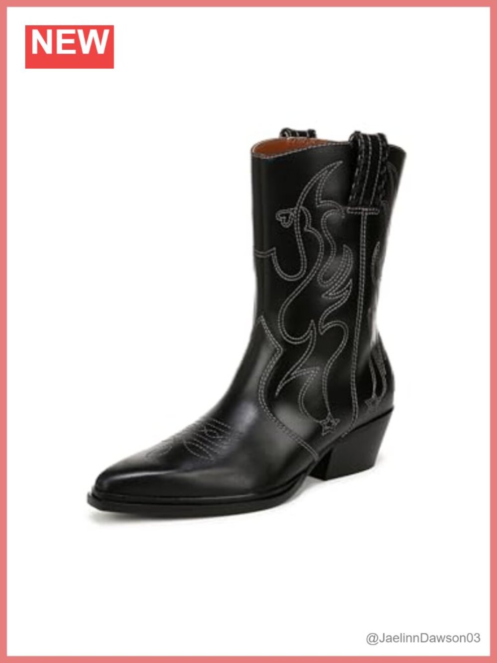 Franco Sarto Women's Bianca Leather Pointed Toe Cowboy Boots
